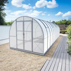 Arched 9x28 tunnel 6mm polycarbonate Greenhouse Kit by arrowgreenhouses, Ultimate Package Greenhouses with Hinged Doors, Strong rust resistant aluminum framing